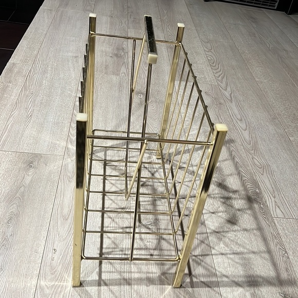 Mid Century Modern Brass Magazine Rack - Picture 6 of 8